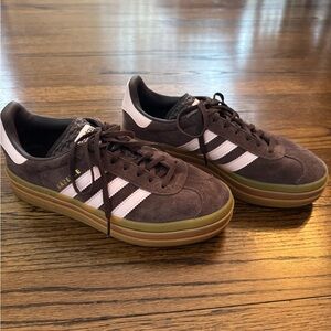 ADIDAS Platform Gazelle - Aurora Coffee / Light Pink / Gold Metallic
